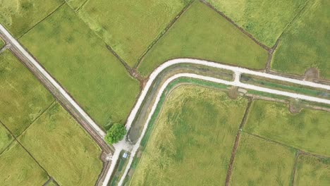 Aerial-look-down-rural-road